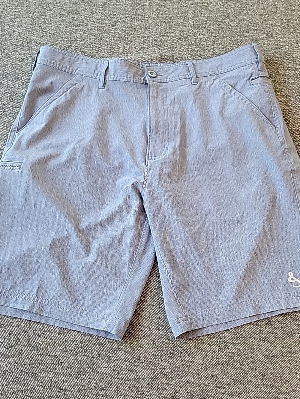 Hook & Tackle Shorts Men's 36 Blue Latitude Stretch Outdoors Hiking Fishing